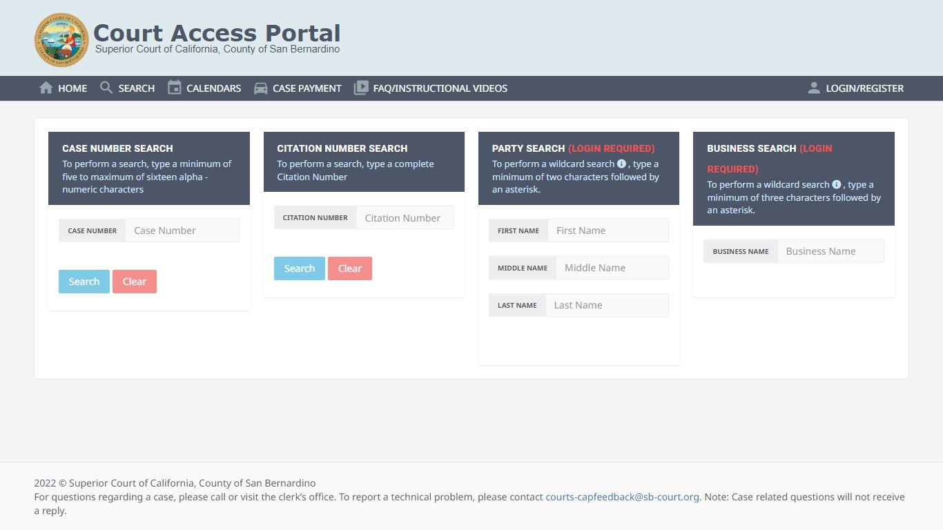 Public Portal - Superior Court of California, County of San Bernardino